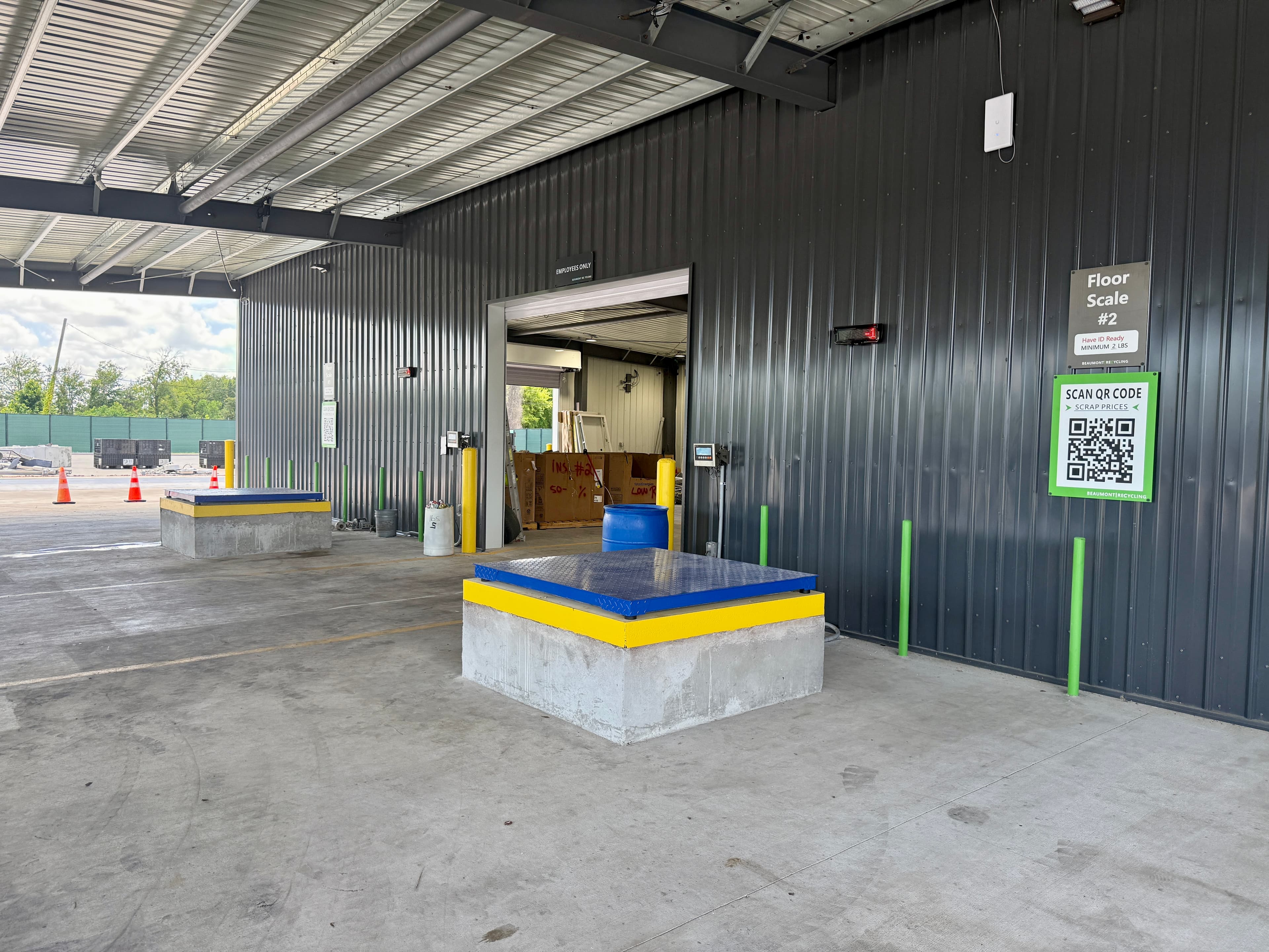 Platform scale at Beaumont Recycling